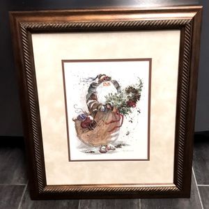 Peggy Abrams Christmas Santa Framed Print